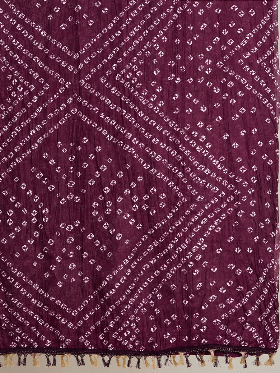 Chandrika Purple Bandhini Dupatta