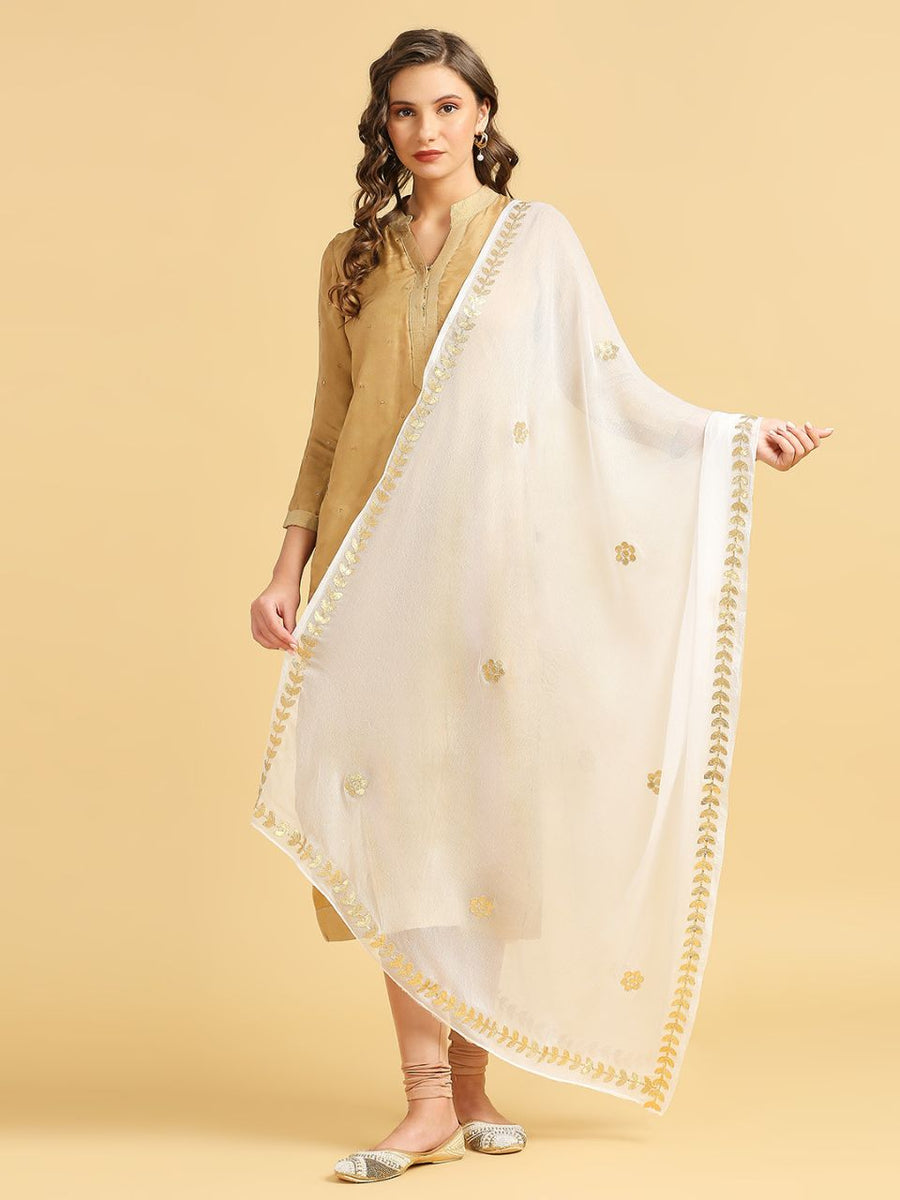 Peach Gotta Patti Chiffon Dupatta main image 0