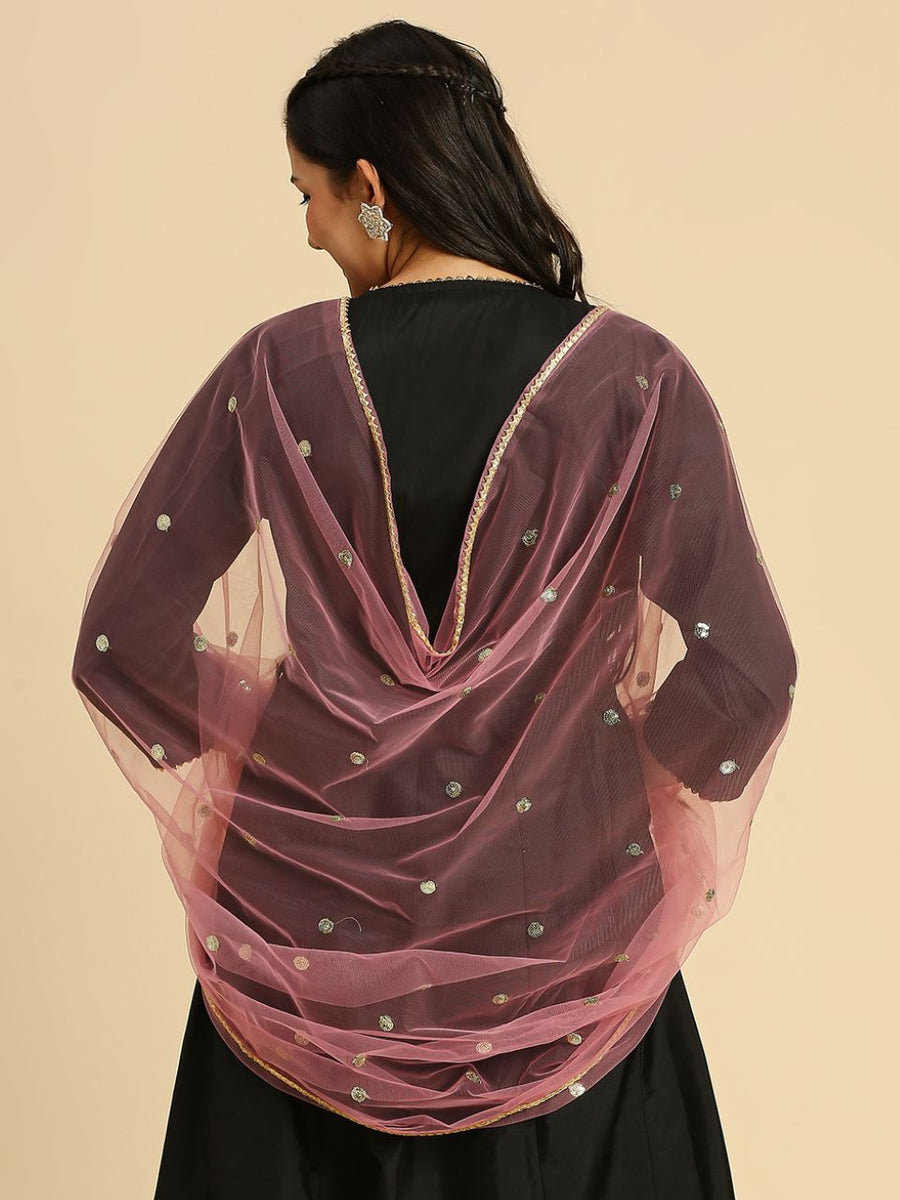 Golden Embellished Net Dupatta main image 1