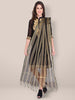 Gold Silk Blend Striped Dupatta - Dupatta Bazaar