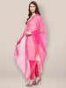 Pink Silk Woven Dupatta freeshipping - Dupatta Bazaar