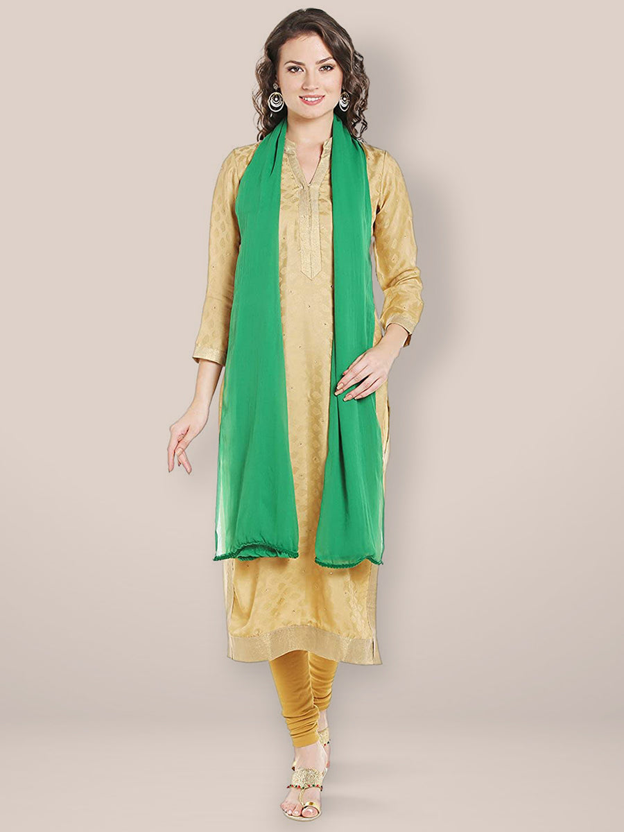Vibrant Neon Green Chiffon Dupatta