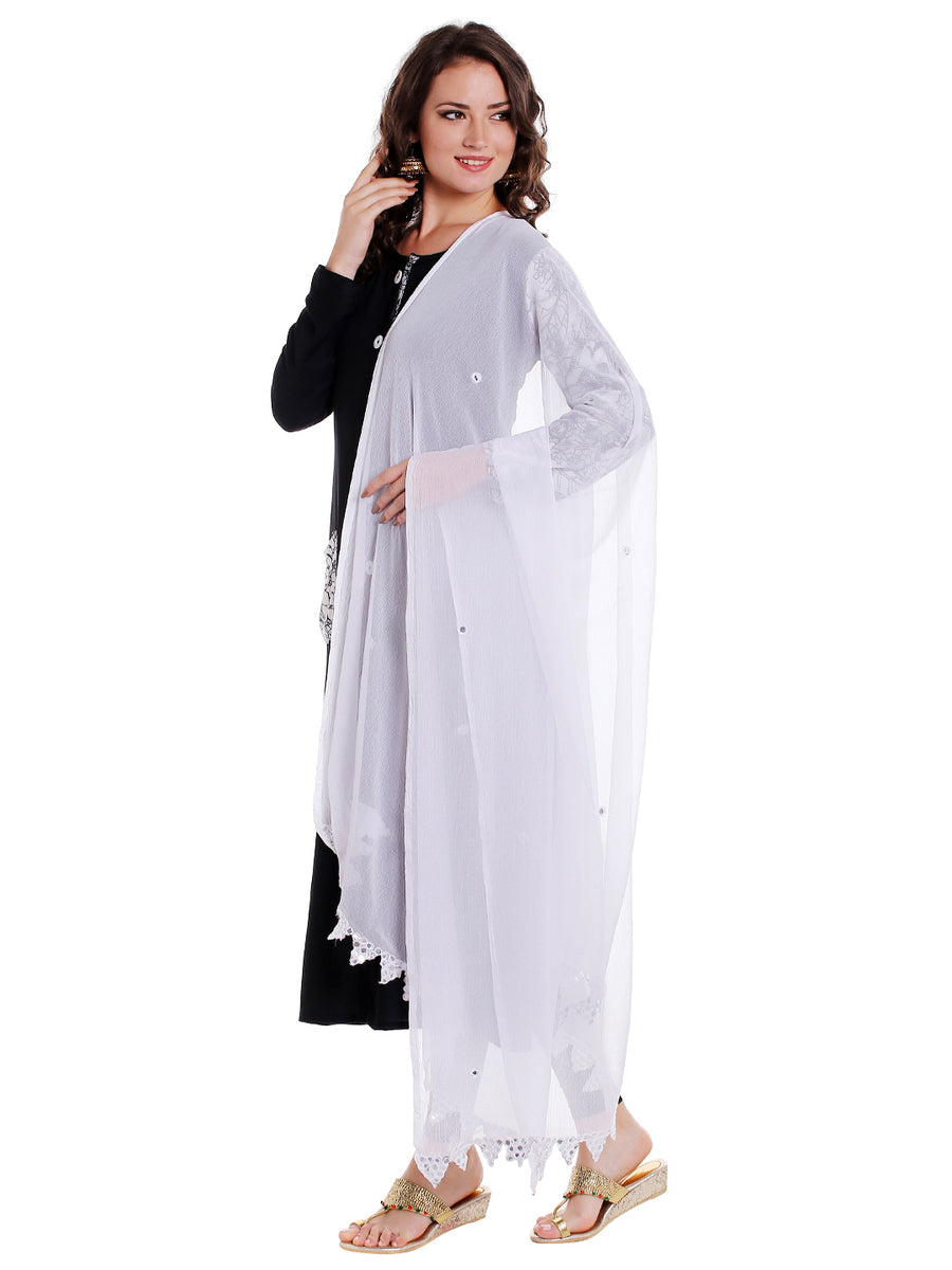 Buy Dupatta Bazaar Women Beige Embroidered Chiffon Dupatta Online at Best Prices in India