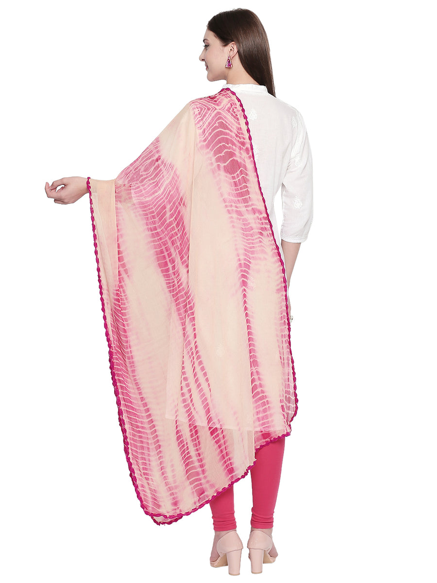 Dupatta Bazaar Donna Chiffon Shibori Viola – Dupatta Tinta A Mano Taglia Unica, Elegante