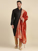 Men's Red Banarasi Silk Dupatta for Kurta/Sherwani/Achkan