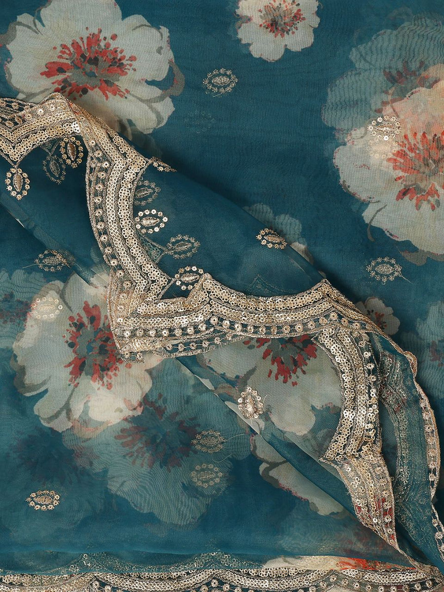 Mulmul Organza Printed Oryani Grape Dupatta main image 0