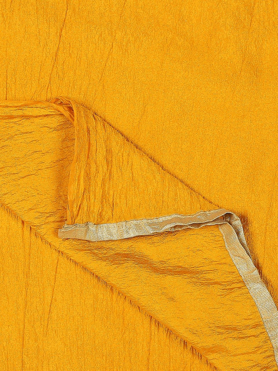 Mustard Printed Silk Blend Dupatta