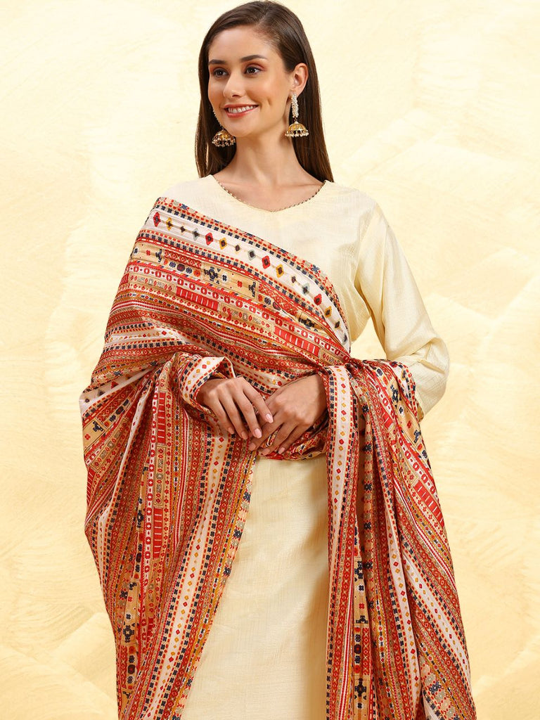 Printed Art Silk Crushed Dupatta