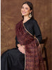 Black Printed Organza Dupatta with Gold Foil Print Lining