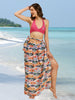 Multicolour Satin Wrap Around Skirt Sarong