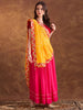 Mango Yellow Bandhini Silk dupatta with Gotta Patti Border
