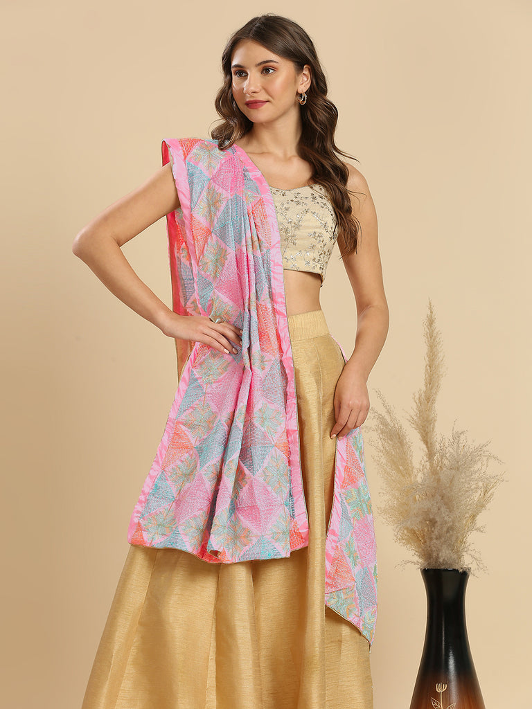 Buy SONIYA ERSHEEN FABRICS Women's Handmade Chiffon Chinon Phulkari