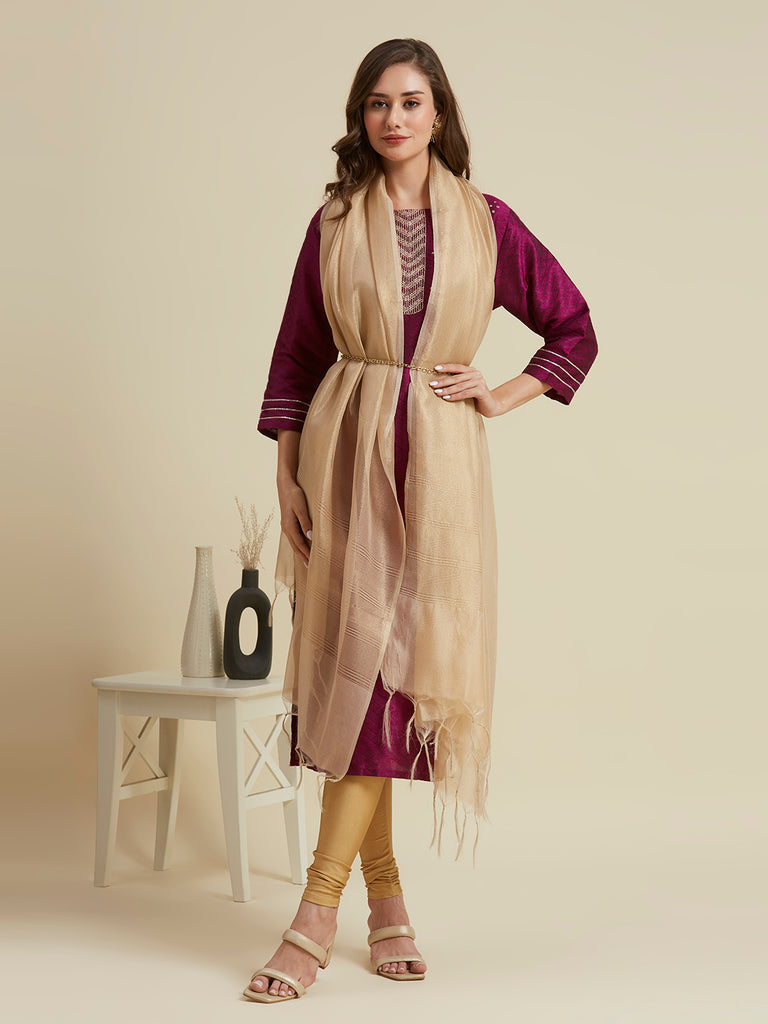 Gold Silk Banarasi Dupatta
