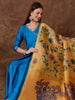 Ethnic Pichwai Printed Yellow & Multi Assam Silk Dupatta