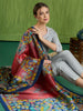 Ethnic Pichwai Printed Maroon & Multi Assam Silk Dupatta (Copy)