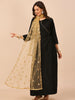 Motif Embroidered Gold Net Dupatta