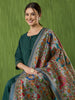 Ethnic Pichwai Printed Grey & Multi Assam Silk Dupatta
