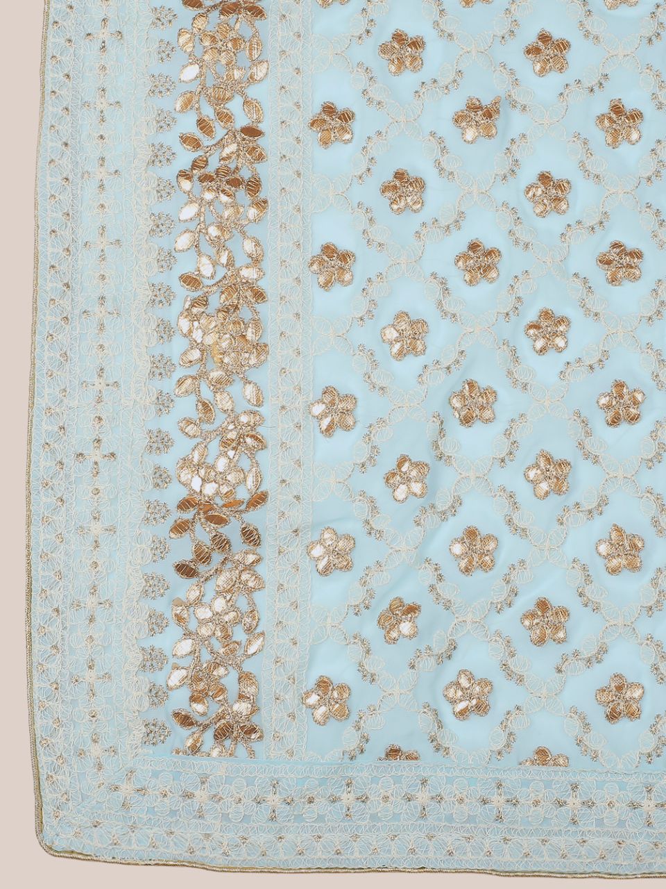 Georgette Hand-Embroidered Lucknowi Chikankari Kurta with Gotta Patti Work & Chiffon Dupatta – 100% Handcrafted Elegance main image 0