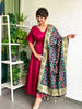 Black Banarasi Silk Dupatta with Multicolour Weaving