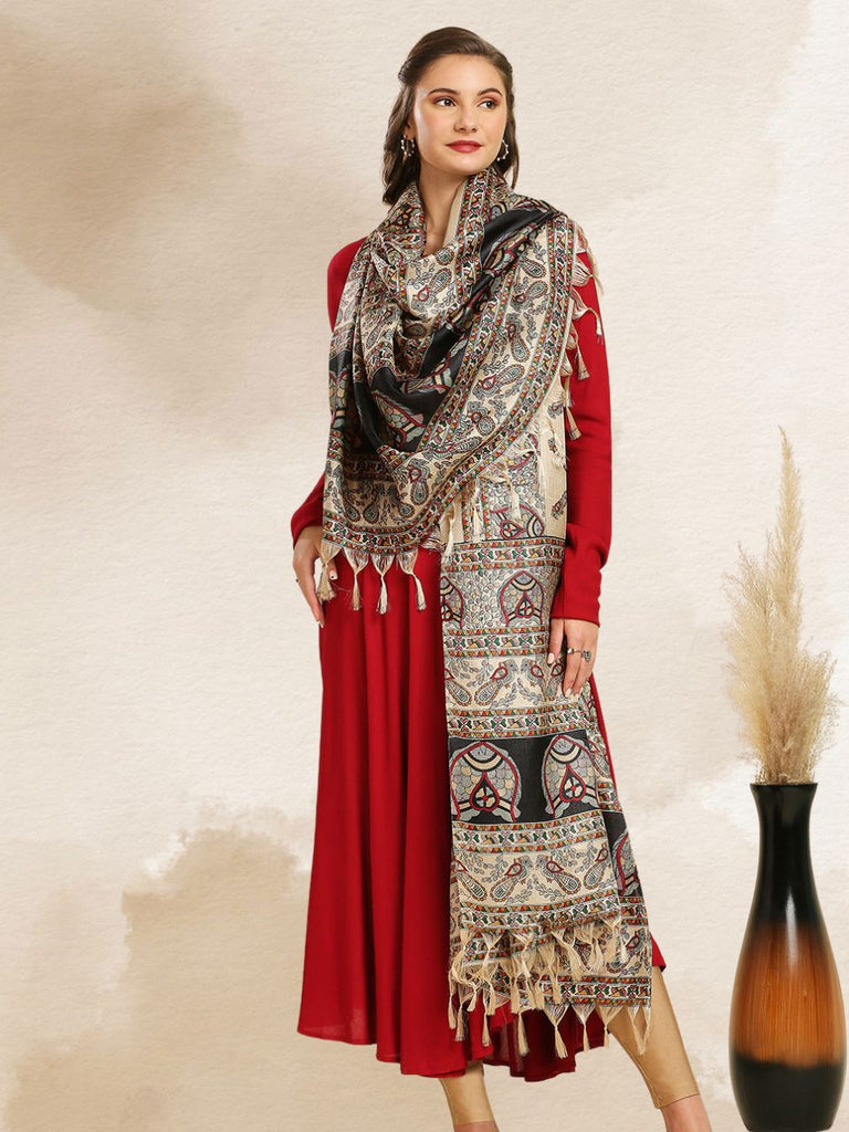 Madhubani Printed Art Silk Dupatta