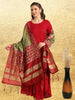 Maroon & Mehendi Green Banarasi Patola Silk Dupatta