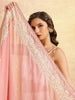 Blush Pink Parsi Gara Thread Work Embroidered Georgette Dupatta