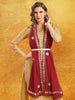 Maroon Chiffon Dupatta with Gotta Patti Work.