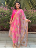 Light Pink Net Dupatta with Gotta Patti Work