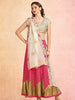 Cream Organza Dupatta with Multicolour Embroidery and Sequins Work