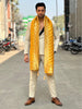 Men's Yellow Banarasi  Dola Silk Dupatta for Kurta/Sherwani/Achkan