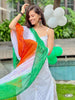 Tri Colour/Tiranga Chiffon Dupatta with Embroidery