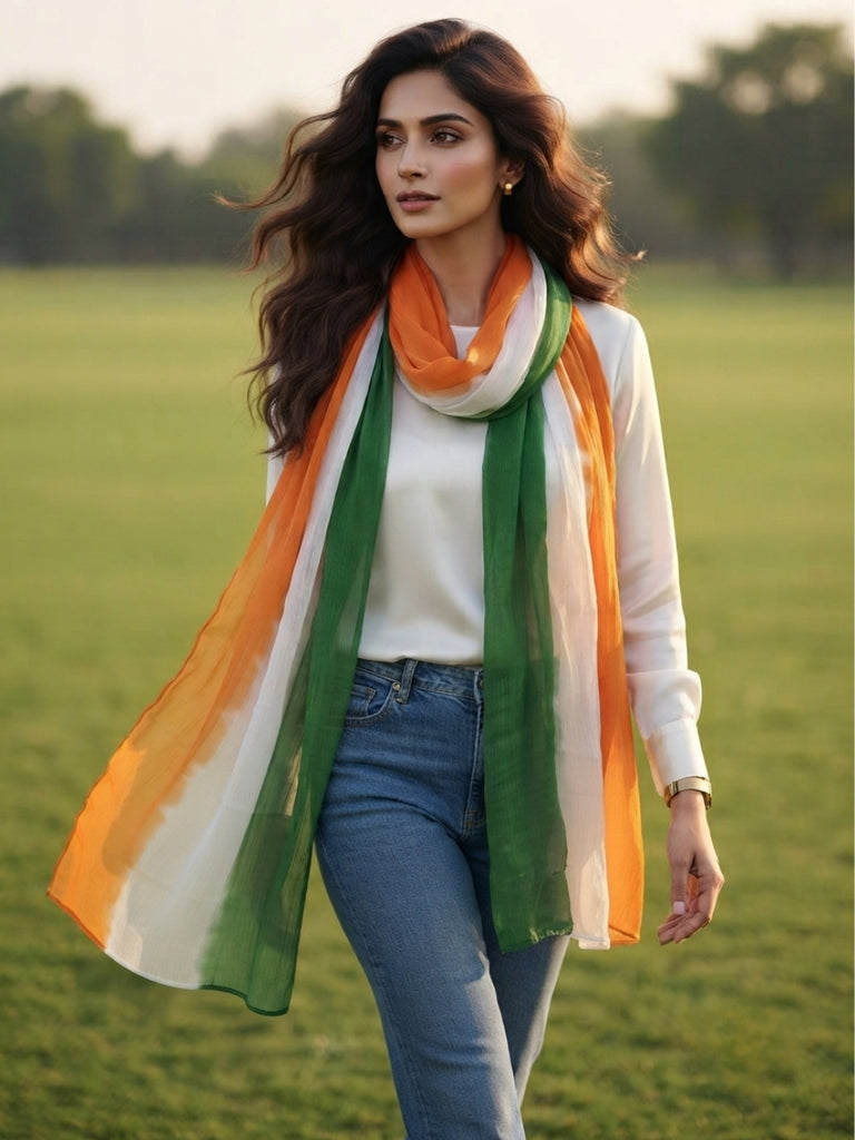 Tri Colour/Tiranga Stole/Scarf for Kids, Women & Men