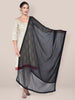 Black Pure Chiffon Dupatta with Lace freeshipping - Dupatta Bazaar