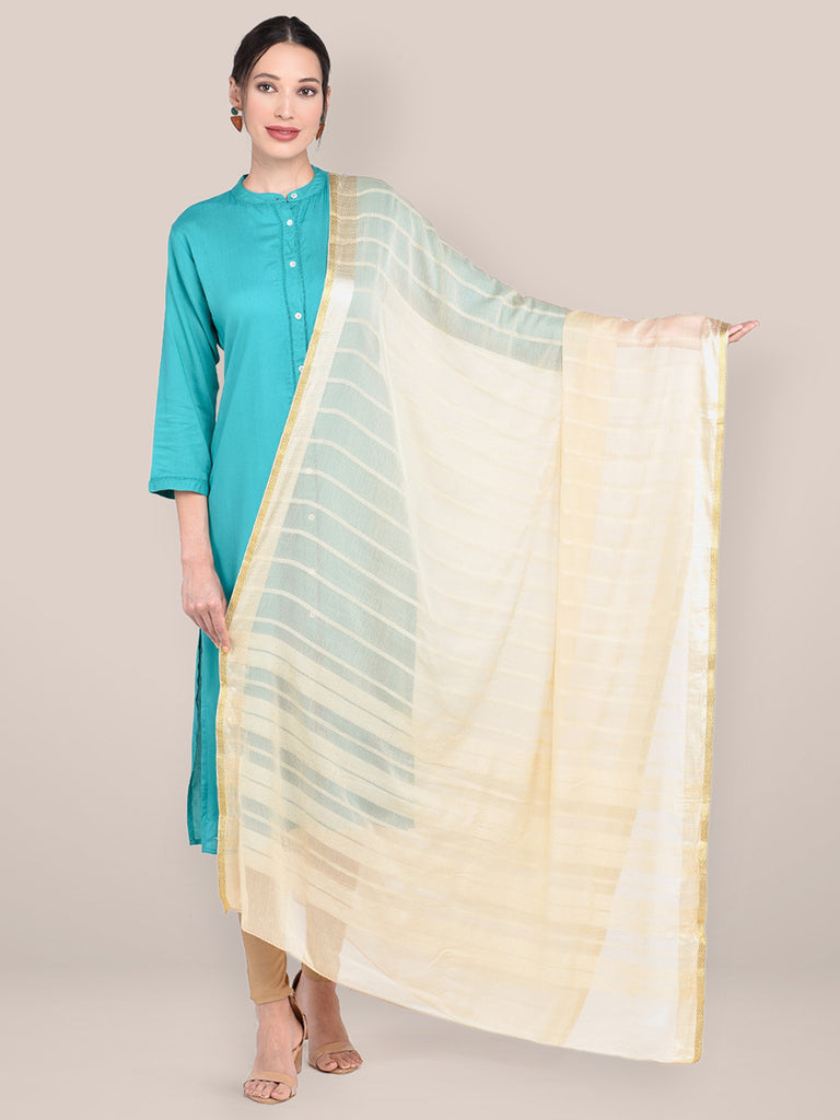 Beige Pure Chiffon Dupatta freeshipping - Dupatta Bazaar