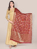 Maroon Banarasi Bandhej Gharchola Silk Dupatta freeshipping - Dupatta Bazaar