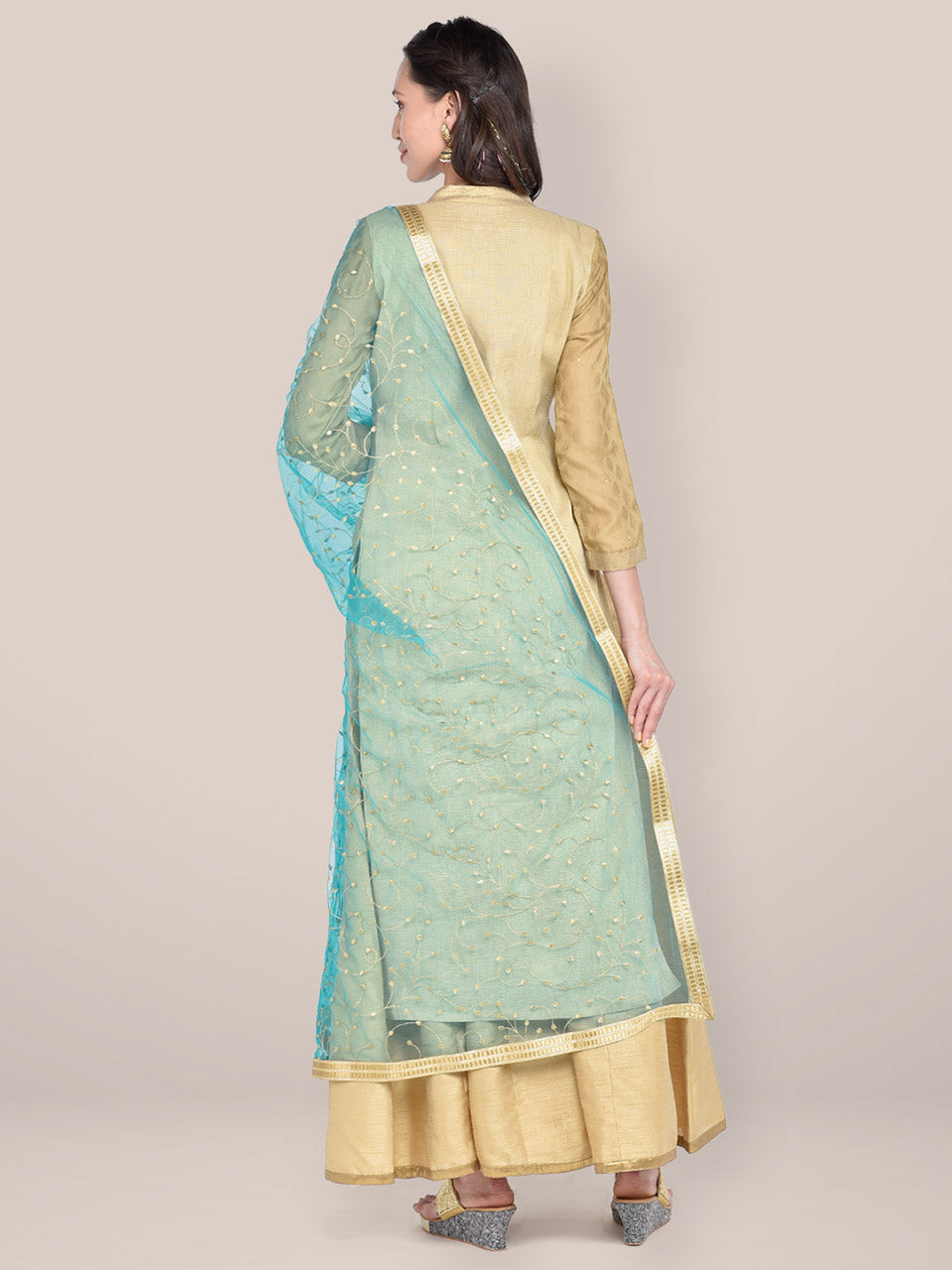 Rama Green Printed Dupatta main image 1