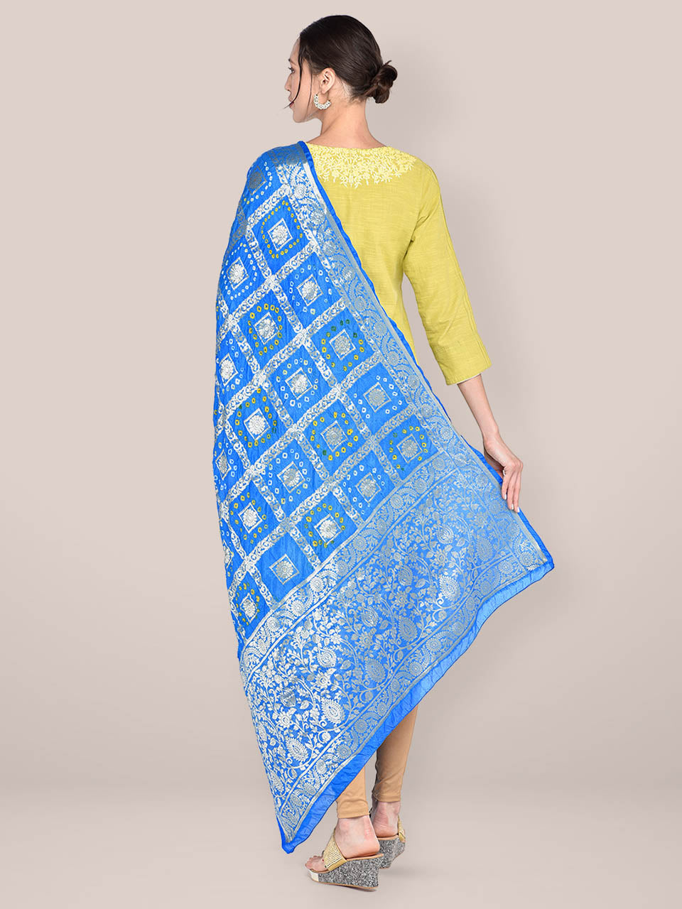 Magenta Woven Design Banarasi Bandhej Dupatta main image 1
