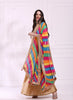 Georgette dupatta with Multi Colour Stripes and Gotta Patti border