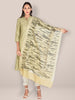 Printed Beige & Black Silk Dupatta. freeshipping - Dupatta Bazaar