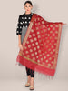 Red Banarasi Silk Dupatta. freeshipping - Dupatta Bazaar