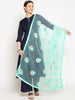 Embroidered Sequence Work Sea Green Net Dupatta