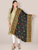 Phulkari Black & Multicoloured Pure Chinon Dupatta freeshipping - Dupatta Bazaar