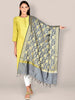 Banarasi  Grey Silk Dupatta with Floral Jaal freeshipping - Dupatta Bazaar