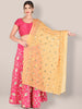 Embroidered Beige Chiffon Dupatta freeshipping - Dupatta Bazaar