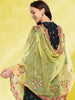 Yellow Organza Dupatta with Multicolor Floral Embroidery