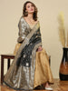 Grey Banarasi Dupatta in Chanderi Blended Silk With Gold Weaving