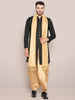 Men's Beige Checkered Cotton Silk Dupatta. freeshipping - Dupatta Bazaar