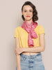 Pink & Multicolor Printed Satin Scarf