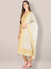 Embroidered White Blended Silk Dupatta. freeshipping - Dupatta Bazaar