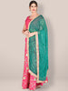 Green Leharia Chiffon Dupatta with Gotta Patti Border freeshipping - Dupatta Bazaar